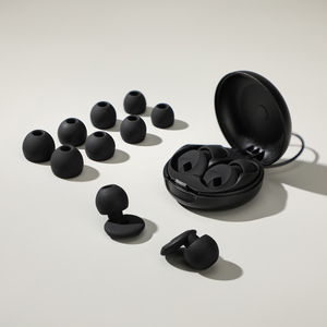 Tapones para los oídos negros de silicona con reducción de ruido para dormir, personalizados para pendientes, tapones para los oídos para avión - Product Image 3