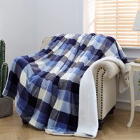 100% polyester flanelle Sherpa Double couche stock jeter couverture hiver 2 plis épais couvertures Chine fabricants