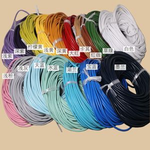 Colored Round Leather Cord 3Mm For DIY Jewelry Making <b>Bracelet</b> Necklace Material Solid Color Round Shape 5M Length - Product Image 2
