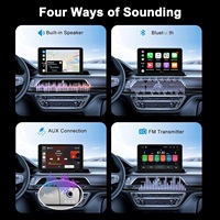 Estéreo Portátil para Auto con Pantalla Táctil LCD de 7 Pulgadas, CarPlay Inalámbrico, Android Auto, Airplay, Bluetooth, Manos Libres, Mirror Link, AUX, Transmisor FM