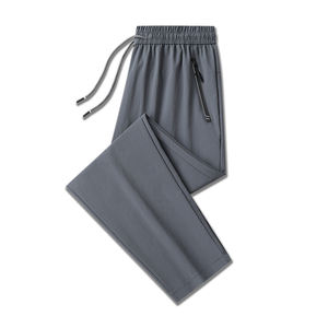 Nuevos pantalones de seda helada para hombre, aire acondicionado fino de verano, elásticos, deportivos, de secado rápido, rectos, planos, informales, sueltos, transpirables, a la moda - Product Image 4
