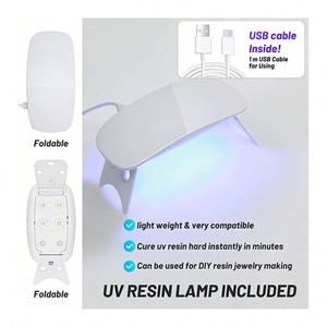 ชุดอุปกรณ์งานฝีมือเครื่องประดับ TOYSRUNNER ชุดทำเอง หลอดไฟ LED UV คริสตัลใส แม่พิมพ์ซิลิโคน กลิตเตอร์ ฟอยล์ ดอกไม้ จี้ พวงกุญแจ - Product Image 2