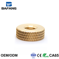 Industrial Knurled Brass Insert Nut M6 Copper Knurl Hand Screw Nut Brass Threaded Fastener Nuts for Plastic Injection Molding