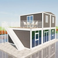 Serres modulaires à faible coût, maisons en verre préfabriquées, maisons conteneurs avec structure en acier pour villas et immeubles de bureaux
