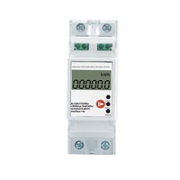 Compteur d'énergie électrique monophasé 2P sur rail, communication à distance RS485, MODBUS-RTU, multifonction, écran LCD, mesure de tension et de courant, précision 0,01