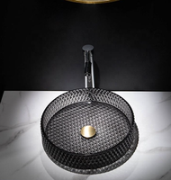 Lavabo de salle de bain rectangulaire moderne en céramique avec design élégant en diamant, à poser sur le comptoir, avec drain, pour usage hôtelier