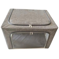 Cadre en métal pliable organisateur de stockage de vêtements grandes fenêtres claires boîte de rangement intégrée conteneur empilable pour l'espace de garde-robe