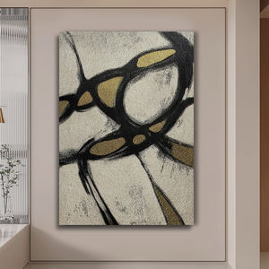 Stile minimalista soggiorno Art decoro bianco e nero grigio astratto ingresso divano sfondo muro di cristallo pittura - Product Image 2