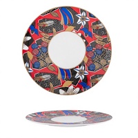 Service de table en porcelaine fine à motif floral botanique, 16 pièces, rond, en céramique, avec bordure dorée, pour la vente en gros d'articles ménagers