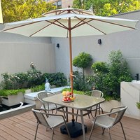Hochwertiges Modernes Leichtgewichtiges Metall-Gartenmöbel-Set mit Sonnenschirm für Hotel- und Villennutzung