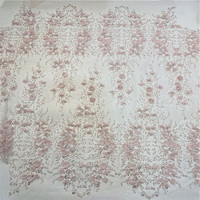 Nouveau Offre Spéciale Sequin Tissu Perle Tube Broderie À La Main 3D Fleur Reliure Maille Tissu pour Femmes Robe