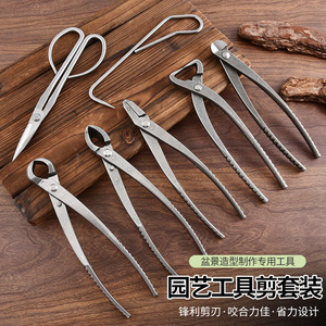 Juego de herramientas para bonsái, tijeras de podar de acero inoxidable con bolsa Oxford portátil para dar forma al jardín y recortar plantas - Product Image 2