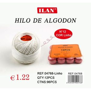 Filato di cotone Ilan N12 Linho, confezione da 12 pezzi per lavori artigianali - Product Image 3