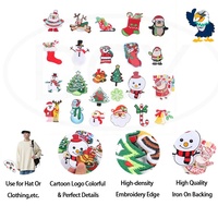 Étiquettes brodées, patchs personnalisés d'usine, broderie de logo mignon, patchs de Noël thermocollants