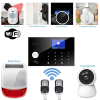 Système d'alarme de sécurité domestique sans fil WiFi GSM, capteur de mouvement PIR, clavier tactile, écran LCD, antivol, contrôle par application