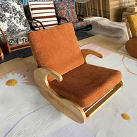 Ensemble de fauteuils à bascule modernes en bois massif, fauteuil inclinable ergonomique rembourré en rotin avec ottoman pour véranda et salle de lecture aux États-Unis