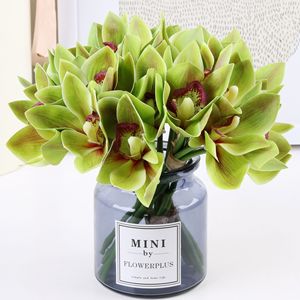Mini Orchidées Cymbidium Artificielles Imprimées en 3D par Flowerplus, 6 Têtes, Rose et Blanc, en PVC, Décoration d'Intérieur - Product Image 3