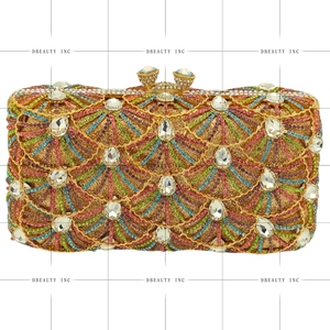 Women Exquisite Seashell Rhinestones <b>Clutch</b> Purse Shiny Gemstone Crystal Evening <b>Bag</b> with Chain Dinner Party <b>Wedding</b> Handbag - Product Image 4