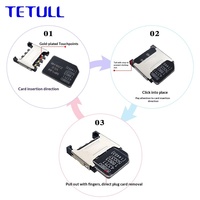 Connecteur de carte SIM Micro 6 broches Push-Push, connecteur de carte SIM de mémoire 2.4H Edge, connecteur de carte SIM Micro