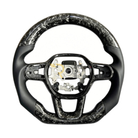Volant en cuir Nappa noir personnalisé en fibre de carbone forgée pour Civic de 11e génération (FL5) / Accord de 12e génération