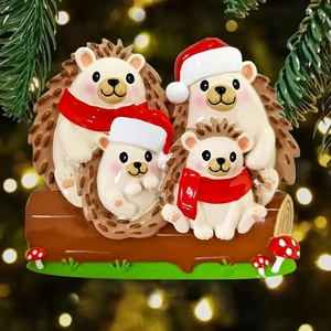 Adorno Navideño Personalizado de Resina con Forma de Erizo Ovalado Hecho a Mano, <span class=keywords><strong>Precio</strong></span> de Fábrica al por Mayor, Decoración Colgante con Nombre Personalizado - Product Image 3