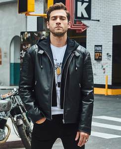 Men's Winter Genuine Leather <b>Motorcycle</b> <b>Jacket</b> Black Brown <b>Vintage</b> with Zipper - Product Image 3