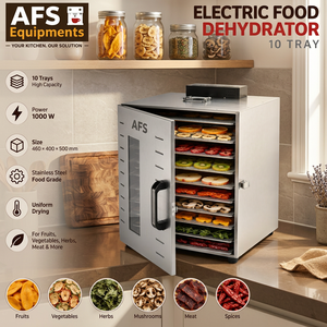 เครื่องอบแห้งอาหารไฟฟ้า AFS 10 ชั้น สแตนเลส 1000 วัตต์ อบแห้งสม่ำเสมอ เสียงเบา ชิ้นส่วนถอดประกอบได้ สำหรับผลไม้และผัก - Product Image 3
