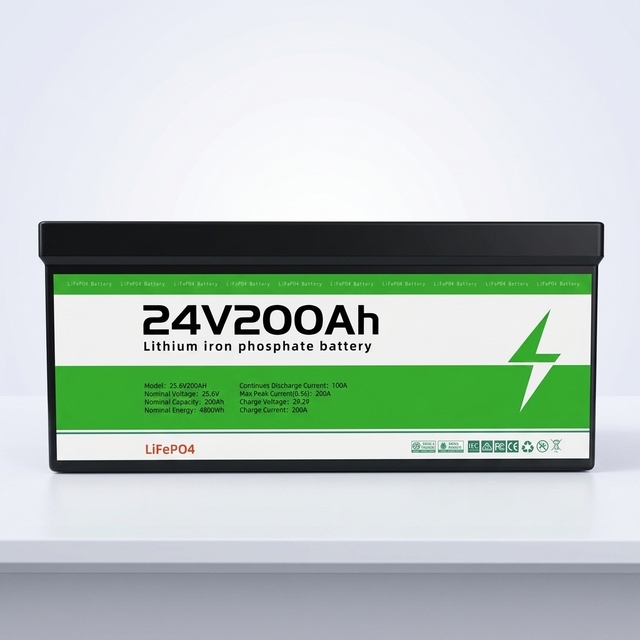 25.6V 200Ah LiFePO4 Battery 1280Wh Grade Cell Bluetooth BMS Deep Cycle 6000 Times RV Marine Grid Solar Storage 5Yr Warranty