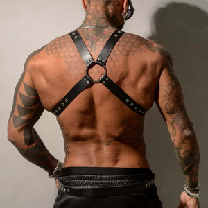 BDSM Gay Body Bondage Harnais Hommes Fétiche En Cuir Lingerie Sexuelle Poitrine Harnais Ceinture Sangle Gay Costumes pour Sexe Adulte - Product Image 4