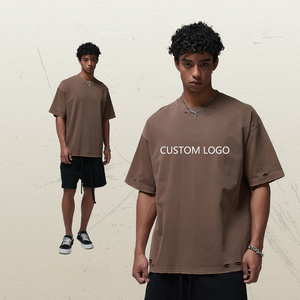 เสื้อยืดคอกลมทรงโอเวอร์ไซส์ ผ้าฝ้ายทอคุณภาพสูง 100% เนื้อหนา ใส่ได้ทั้งชายและหญิง แบบเรียบ สั่งทำได้ ป้องกันขนร่วง แขนเสื้อปกติ สำหรับผู้ชาย - Product Image 2