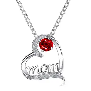 Colar de joias da moda com pingente de coração para mulheres, presente de Dia das Mães, colar exclusivo para mãe e filha