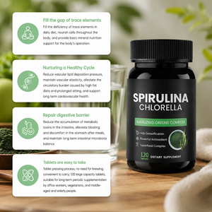 Comprimés de Spiruline et Chlorelle, Superaliment, Algues Détoxifiantes, Complément Alimentaire, Marque Privée, OEM, ODM, Approvisionnement en Gros - Product Image 2
