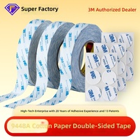 Ruban adhésif double face en papier coton 3M9448A, haute adhérence, sans résidus, facile à déchirer, ultra-fin, découpé sur mesure, adhésif acrylique moulé sur mesure, 0,15 mm