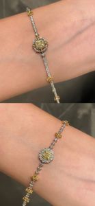 Xinfly <b>Charm</b> 18K Gold Yellow Natural Diamond Bracelet Au750 Fine <b>Bangle</b> Jewelry for Wedding Gift - Product Image 4