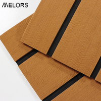 Revêtement de sol synthétique imperméable Melors en teck, matériau EVA, anti-UV, mousse, imitation feuille, pour pont de bateau, revêtement de sol en vinyle
