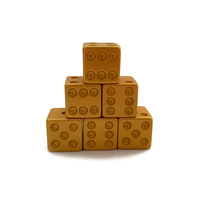 Dés de jeu en métal à 6 faces, polis à la main, cadeau créatif, dés solides en laiton D6, vente en gros pour fabricants