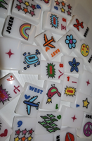 En stock : Ensemble de Mahjong de luxe en acrylique Color Crush, tuiles pliables, portables, durables, monocouche, blanches, pour enfants et familles