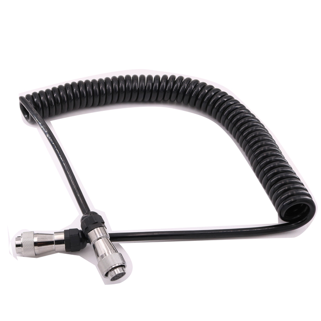 Waterproof 10ft/6 Meter 4 Pin Spring Aviation Connector Video Audio Extend Cable for Truck Trailer Camper Bus Car CCTV Camera
