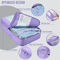 8 ensembles de cubes de rangement de qualité supérieure pour les voyages, sacs organisateurs de valises avec double fermeture éclair et panneau en maille respirante