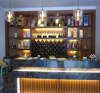 Meubles de comptoir modernes pour hôtel, supermarché, boîte de nuit, restaurant, bar avec éclairage LED, surface solide en Corian, garantie de 10 ans