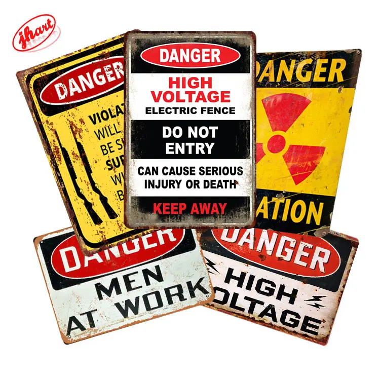 Shabby chic Garage wall decor tin plaque antique danger metal signs NOTICE metal sign parking only Vintage warning tin sign