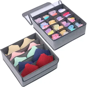 New Style Foldable Bra Closet Underwear Organizer Makeup Storage Box Drawer Divider 2 Pack