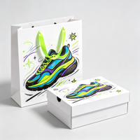 Ensemble de sacs en papier pour chaussures avec design imprimé personnalisé, écologique, boîtes d'expédition en carton ondulé avec impression de logo personnalisable