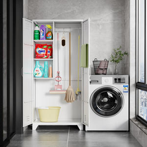 Meuble de rangement pour balcon Iyanen Enon, armoire à outils QJG DMG à une ou deux portes sur pieds, organisateur de nettoyage domestique - Product Image 5