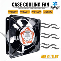 Ventilateur axial mural HaHao IP54 pour armoire de filtration, 220V, haut débit d'air, roulement à billes, commande tactile, pales en plastique, boîtier PLC