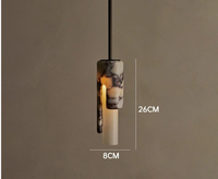 Luminaire suspendu en marbre Oem-Lustre à tête unique à longueur réglable pour comptoir de bar et îlot de cuisine