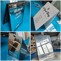 Support de panneau publicitaire LED double face pliable pour trottoir, boîte à lumière pour affiches, panneau publicitaire extérieur pour magasin