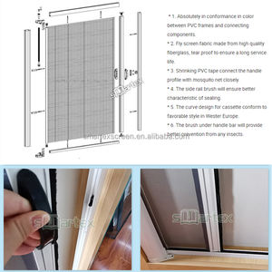 تصميم حديث قابل للسح شاشة البعوض صافي لفة حتى البلاستيكية الشخصية الاستخدام التجاري للطي انزلاق الباب مع الباب لفة المتابعة - Product Image 3