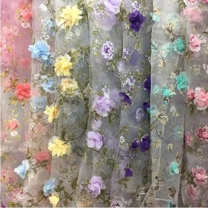 Mantel Redondo de Organza con Flores Personalizado, Bordado de Rosas, Malla de Encaje, Cubiertas <span class=keywords><strong>para</strong></span> Mesa <span class=keywords><strong>para</strong></span> Decoración de Bodas, Fiestas y Eventos - Product Image 5