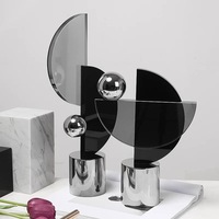 Ornements géométriques modernes faits à la main en métal de luxe, accessoires pour la maison, salon, meuble TV, table basse, œuvres d'art abstraites douces